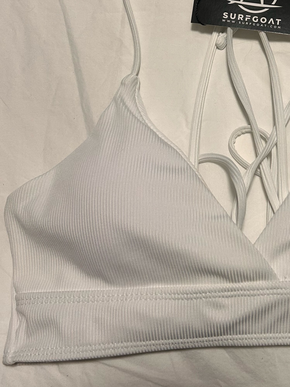 NWT Ribbed adjustable white bikini - Picture 5 of 9